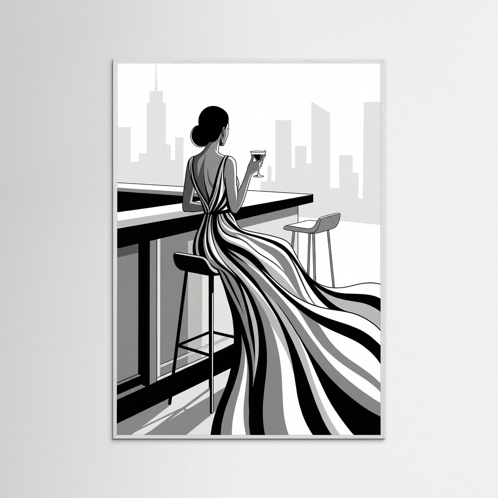 White Wood Striped Elegance