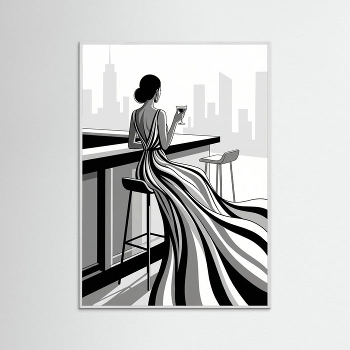 White Wood Striped Elegance