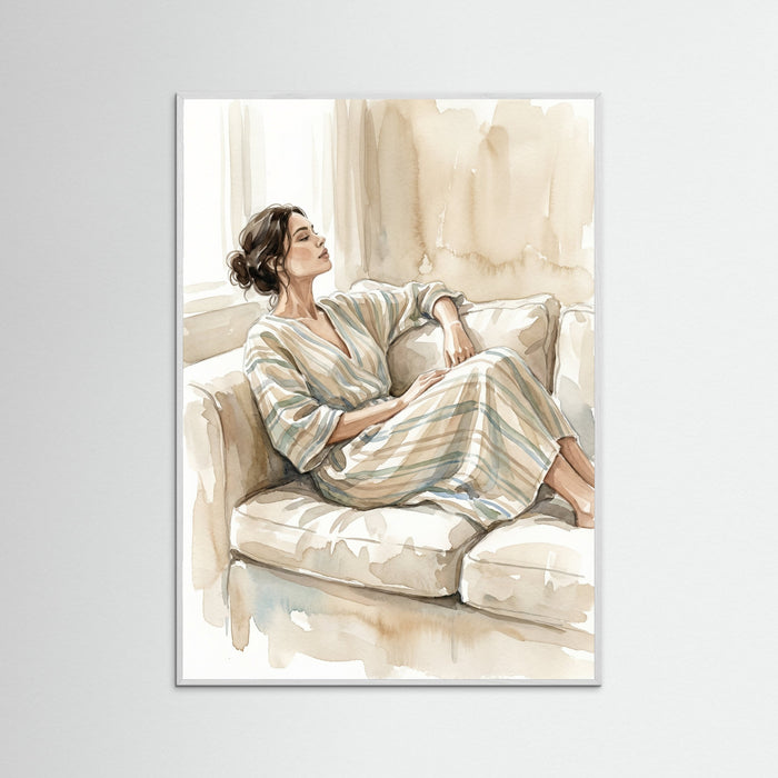 White Wood Striped Serenity Beige