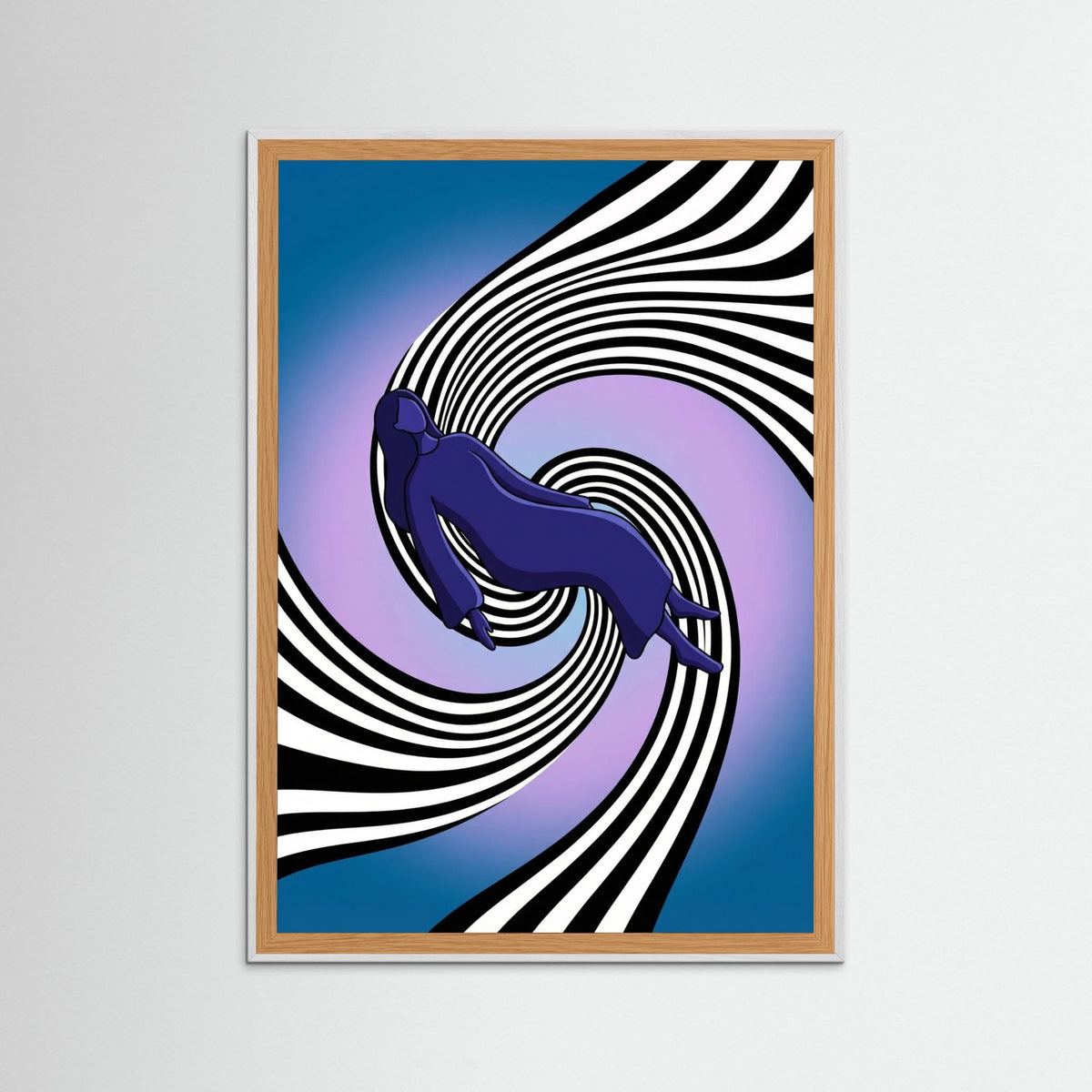 White Wood Striped Serenity Black