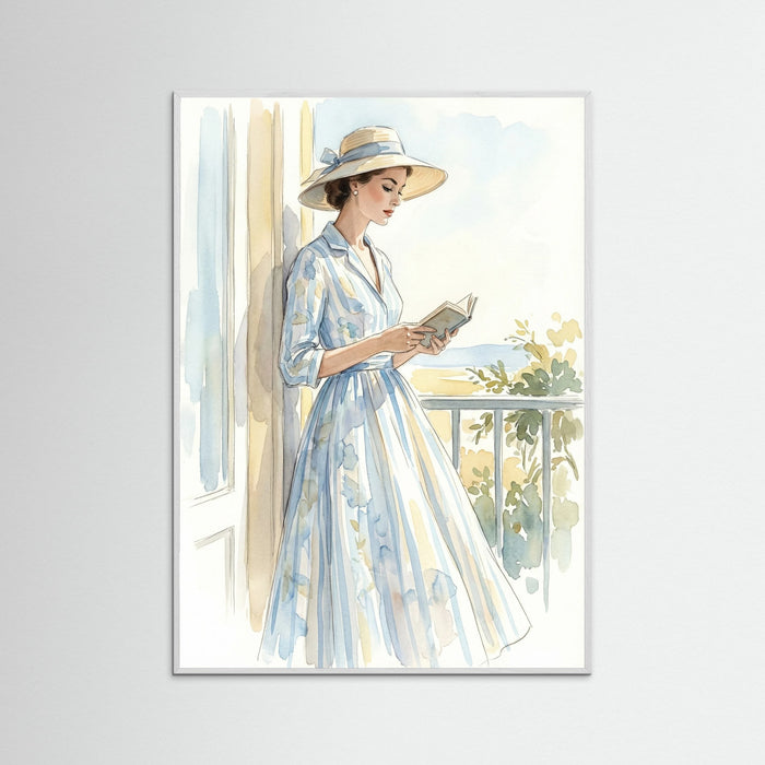 Striped Serenity Blue – poster and art print