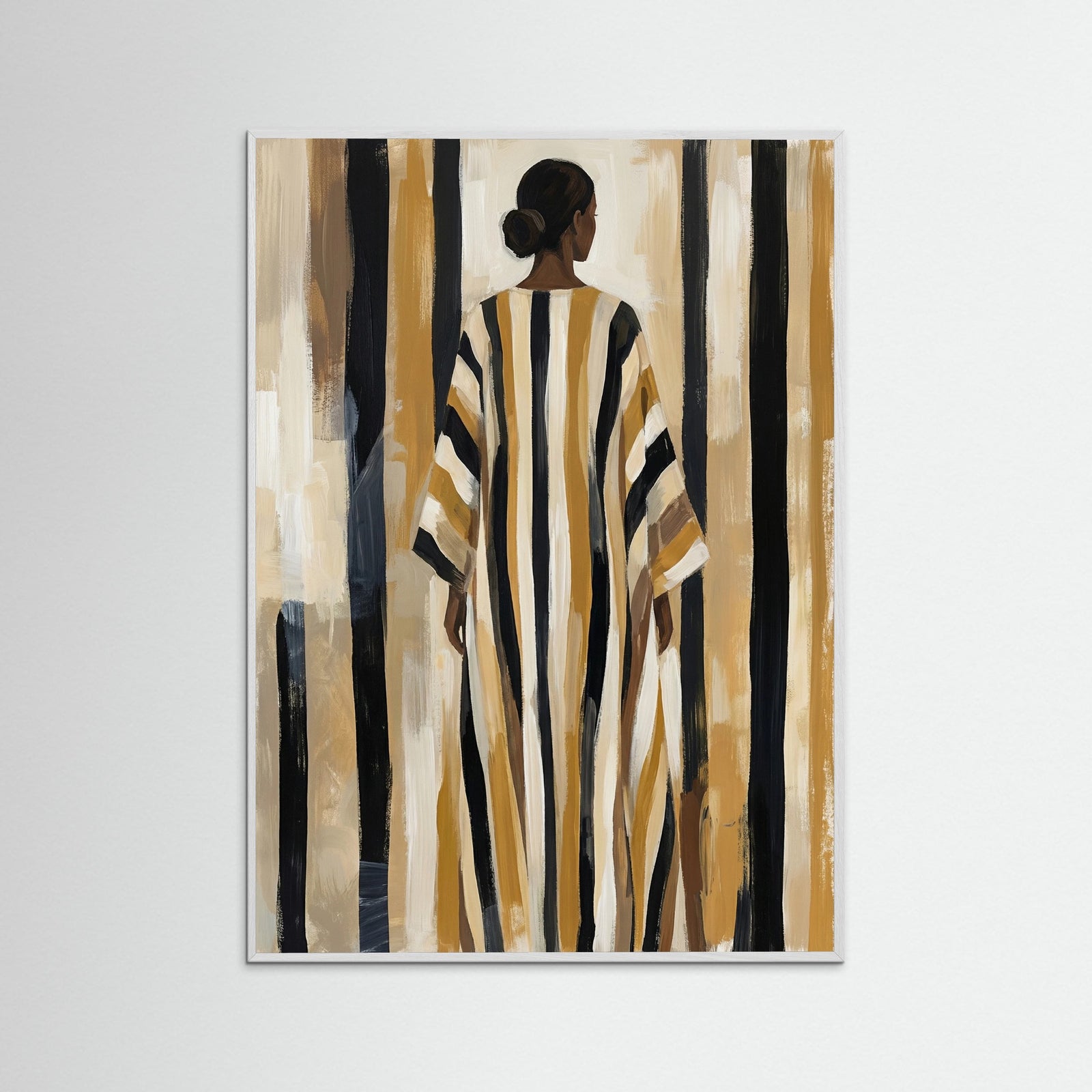 White Wood Striped Serenity Brown