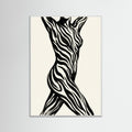 White Wood Striped Silhouette Black