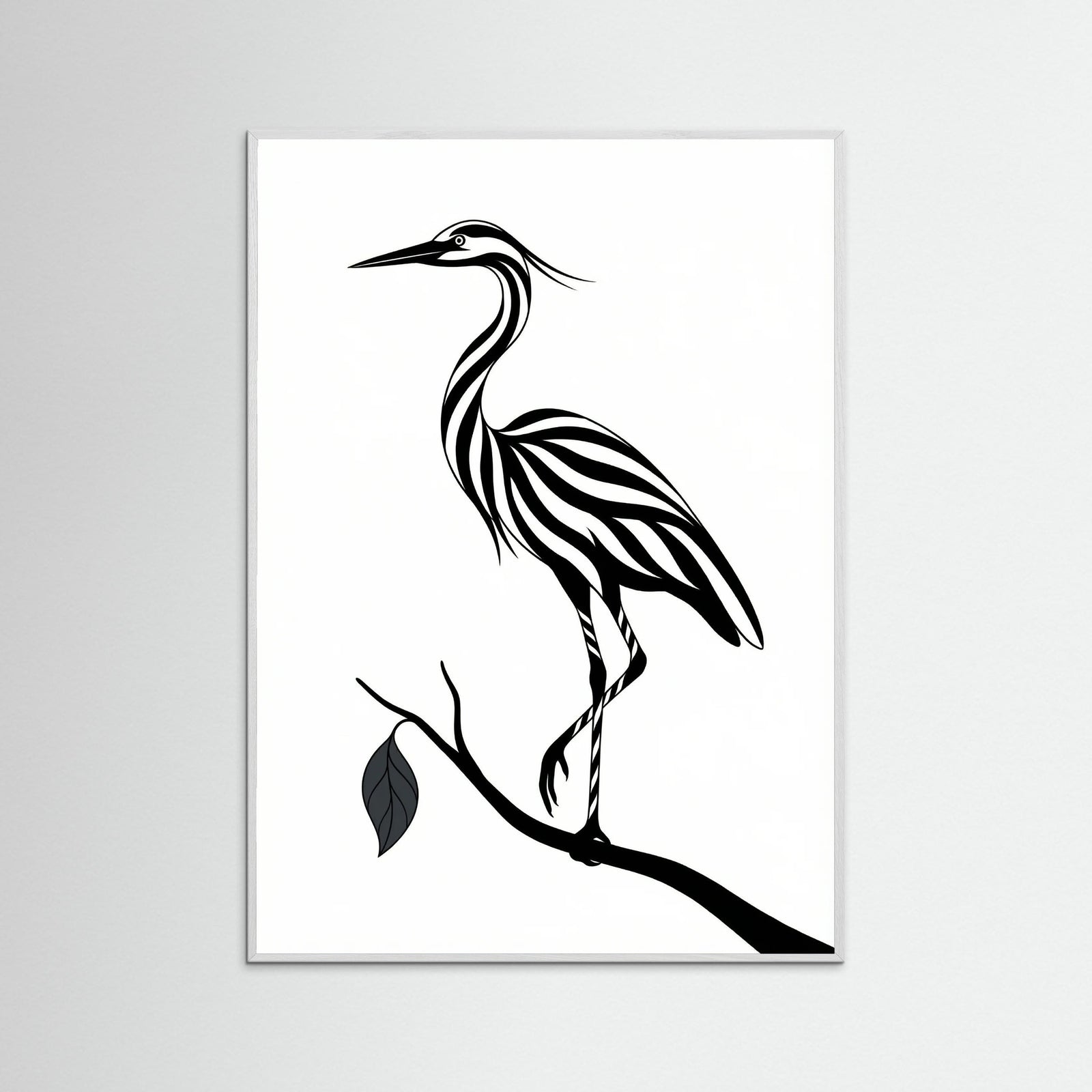 White Wood Striped Silhouette Black