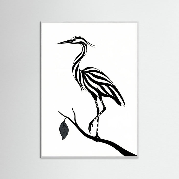 White Wood Striped Silhouette Black