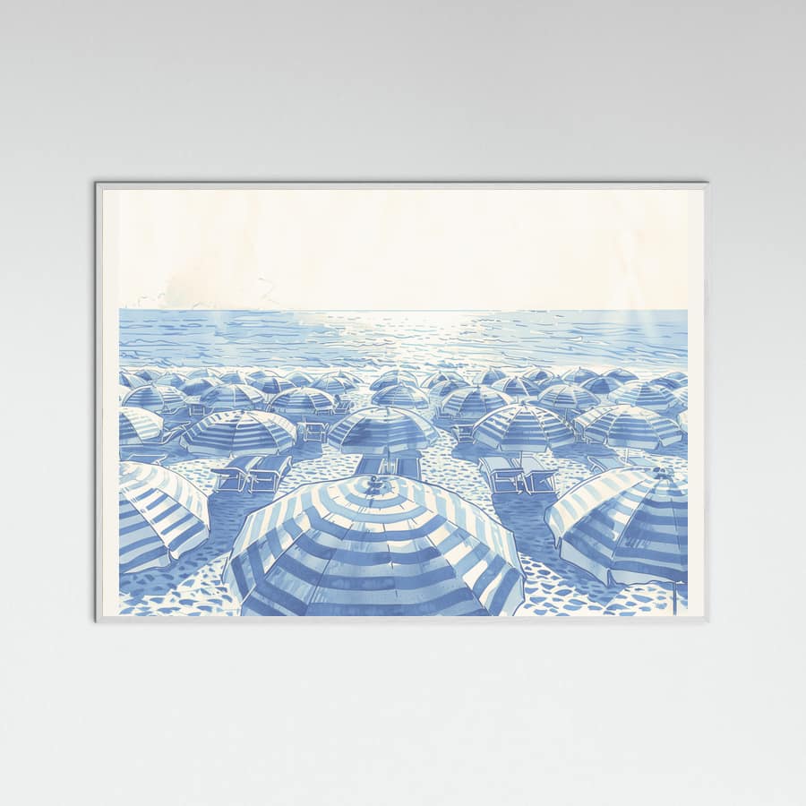 Poster Striped Umbrellas Parchment – poster e stampa artistica