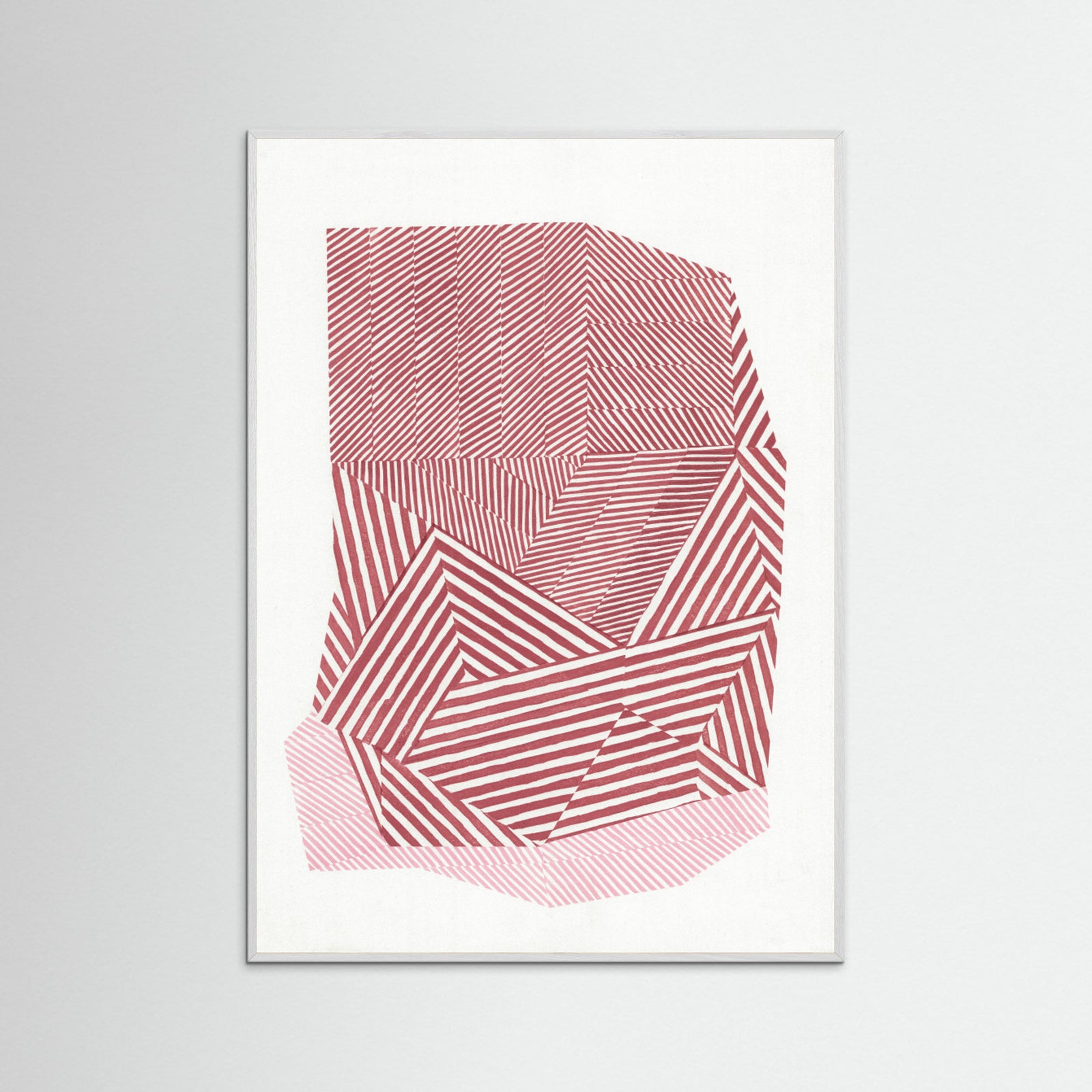 White Wood Striped geometric shape Poster