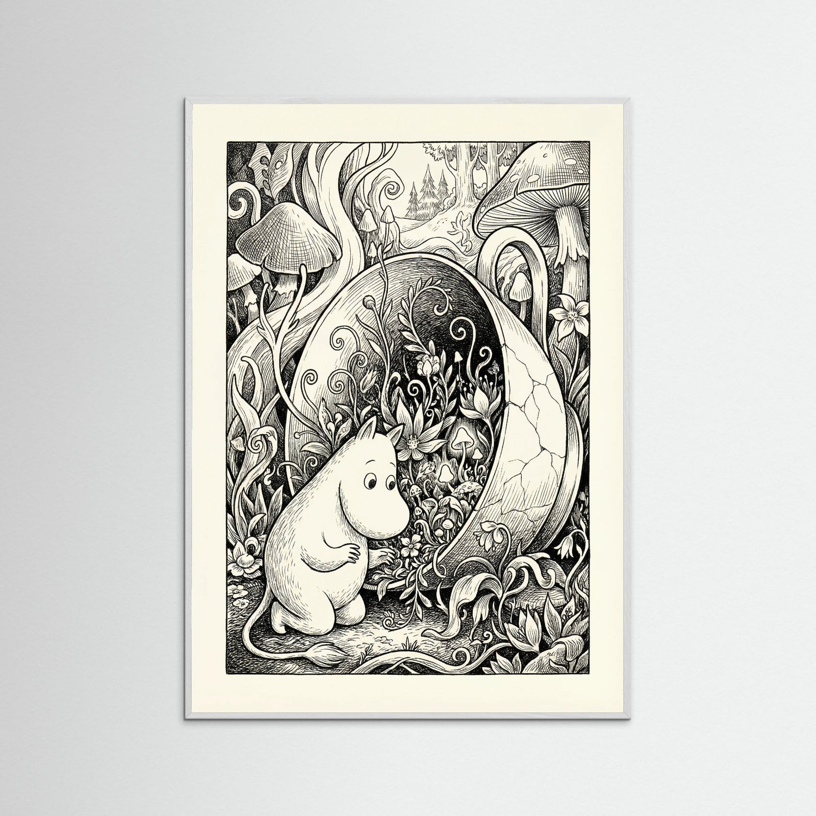 White Wood Submerged Moomin Home