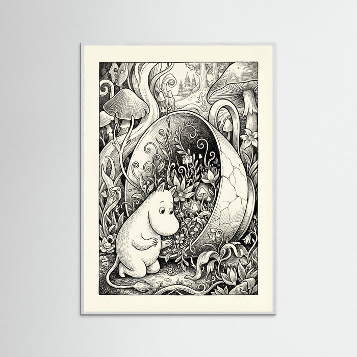 White Wood Submerged Moomin Home