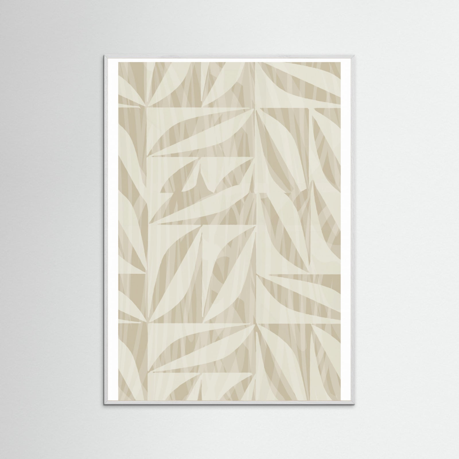 White Wood Subtle Botanical Pattern 2 Poster