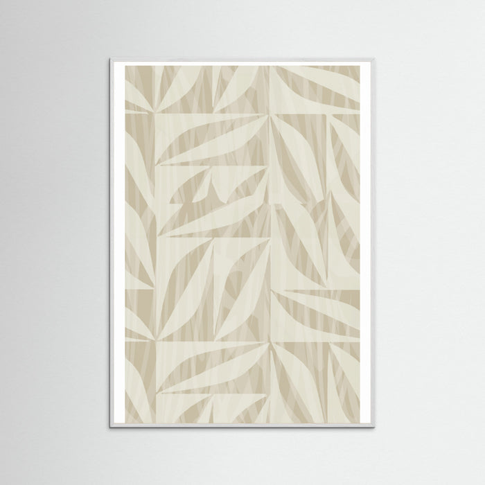 White Wood Subtle Botanical Pattern 2 Poster