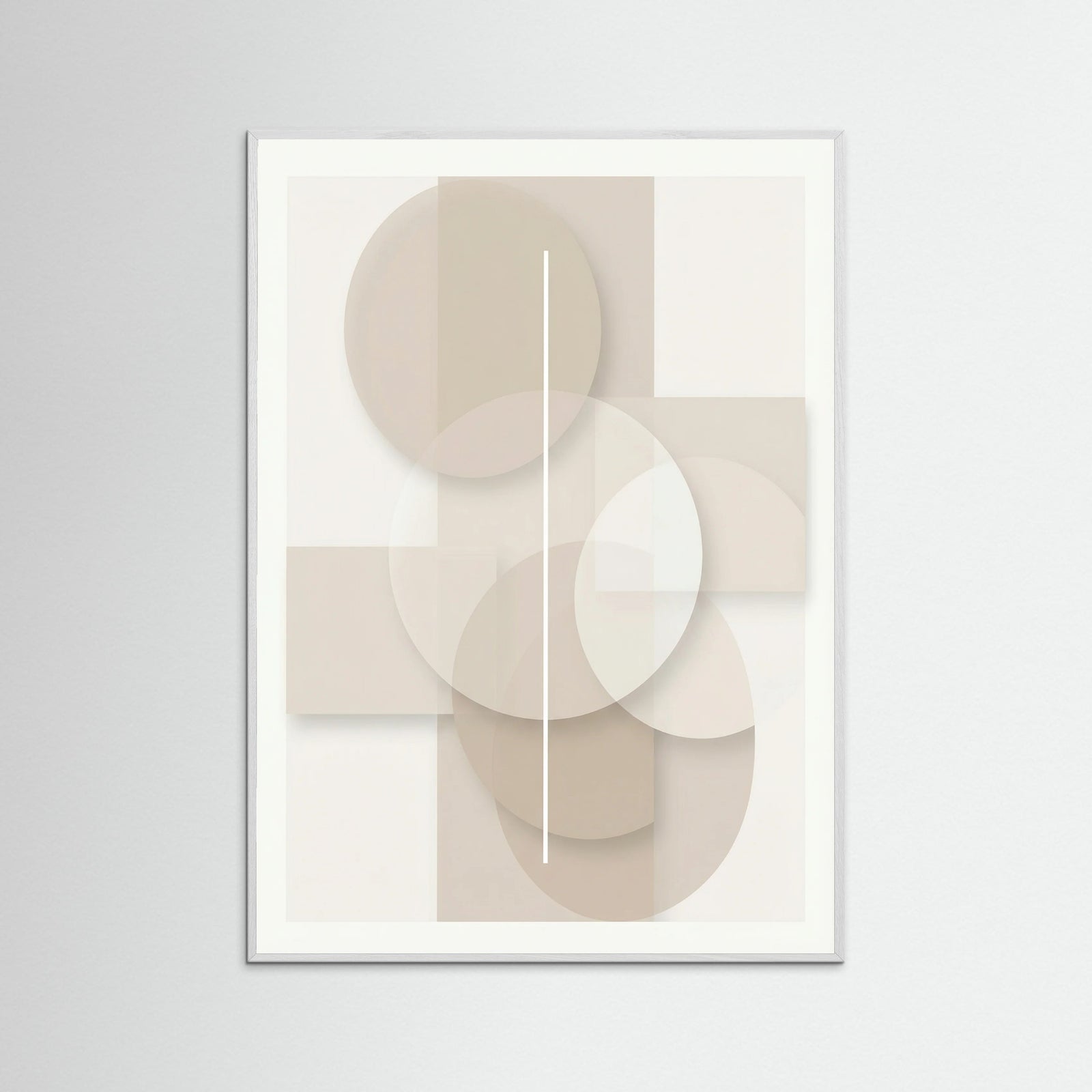 White Wood Subtle Geometry Beige