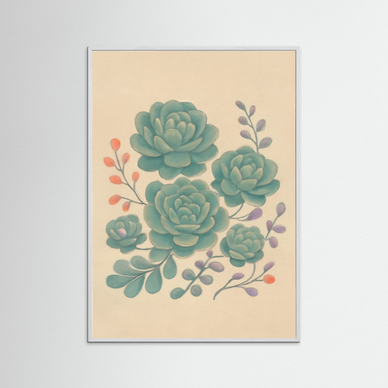 White Wood Succulent Dreams