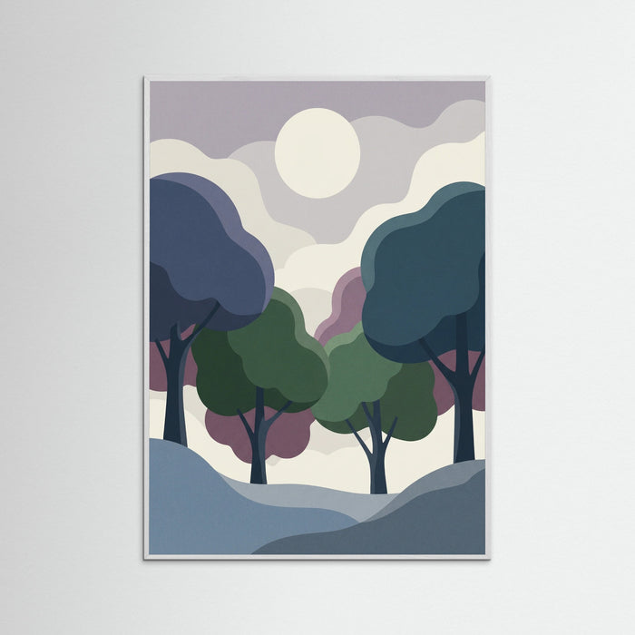 White Wood Sunset Serenity