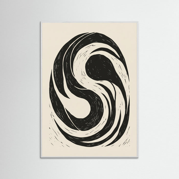 White Wood Swirling Form