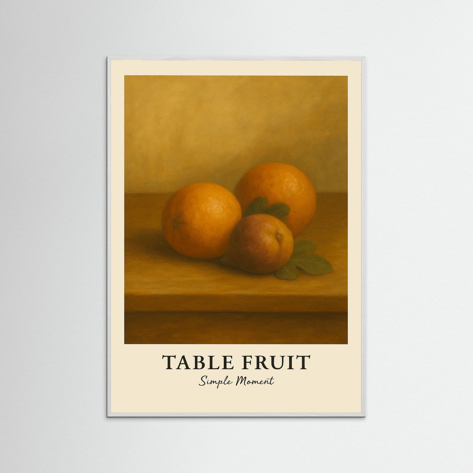 White Wood Table fruit