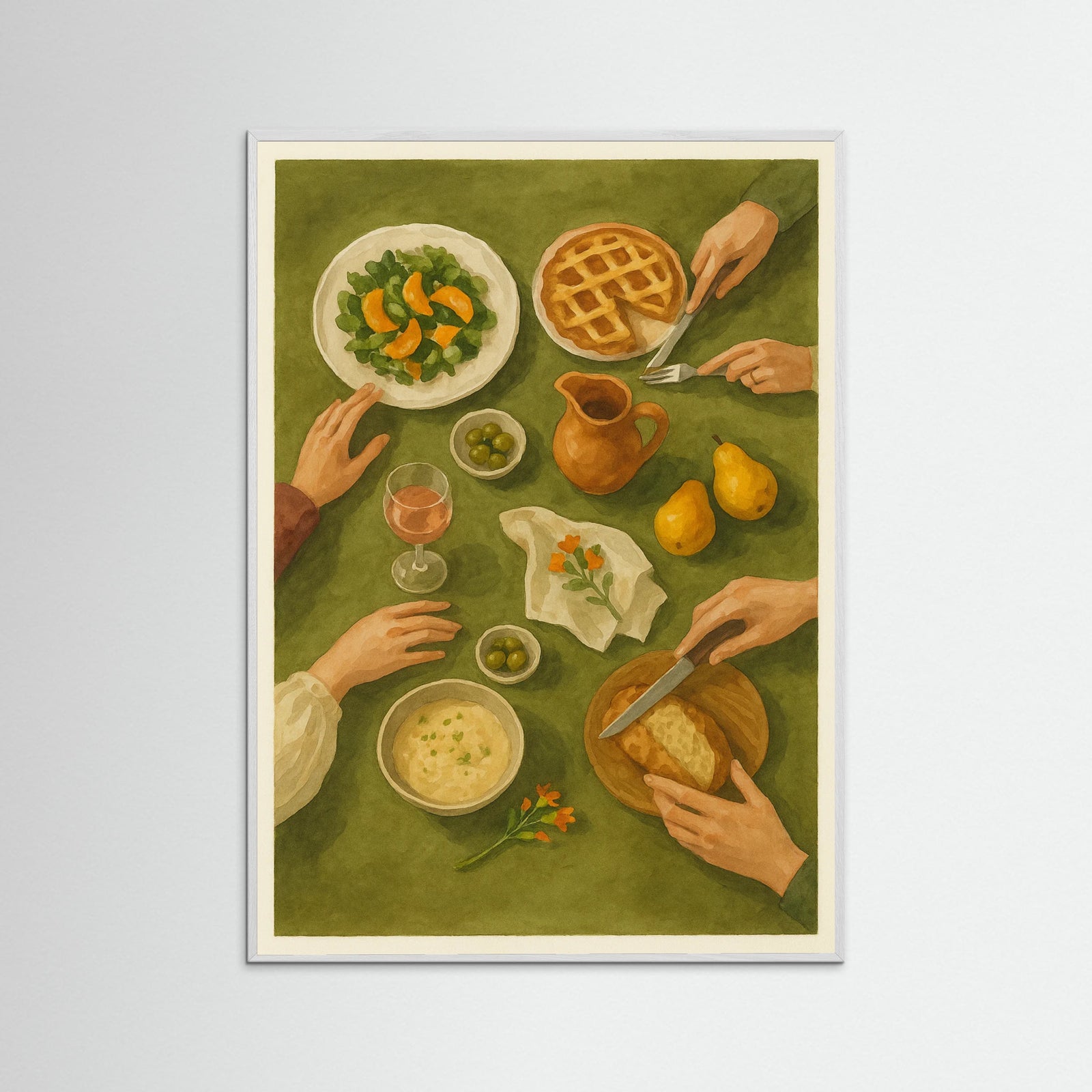 White Wood Tea Time Arrangement 1