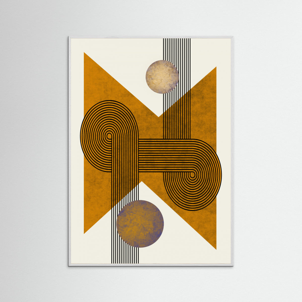 White Wood Textured Mid Century Composition 4 Poster