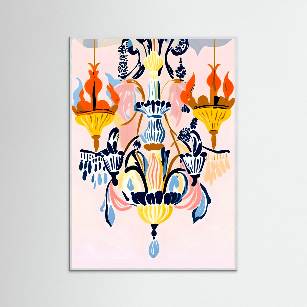 White Wood The Chandelier Poster