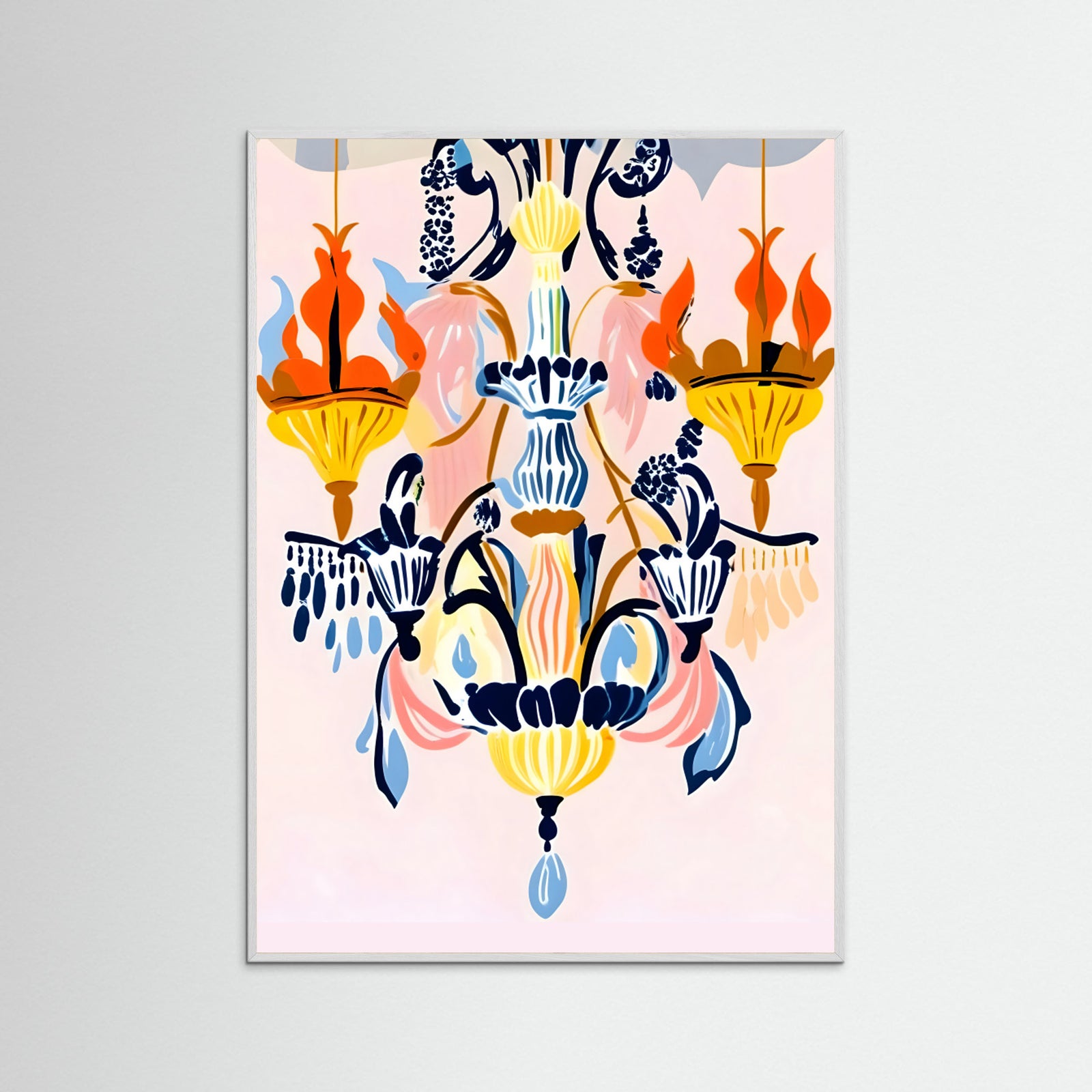 White Wood The Chandelier Poster