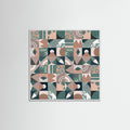 White Wood The Mid Century Grid Pattern Poster