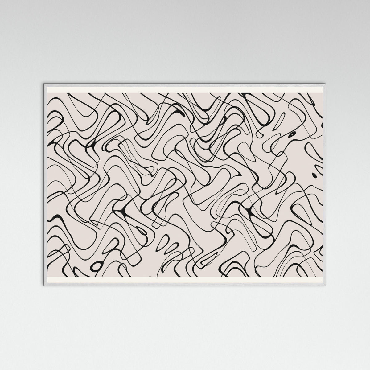White Wood Thin Shakey Lines Poster