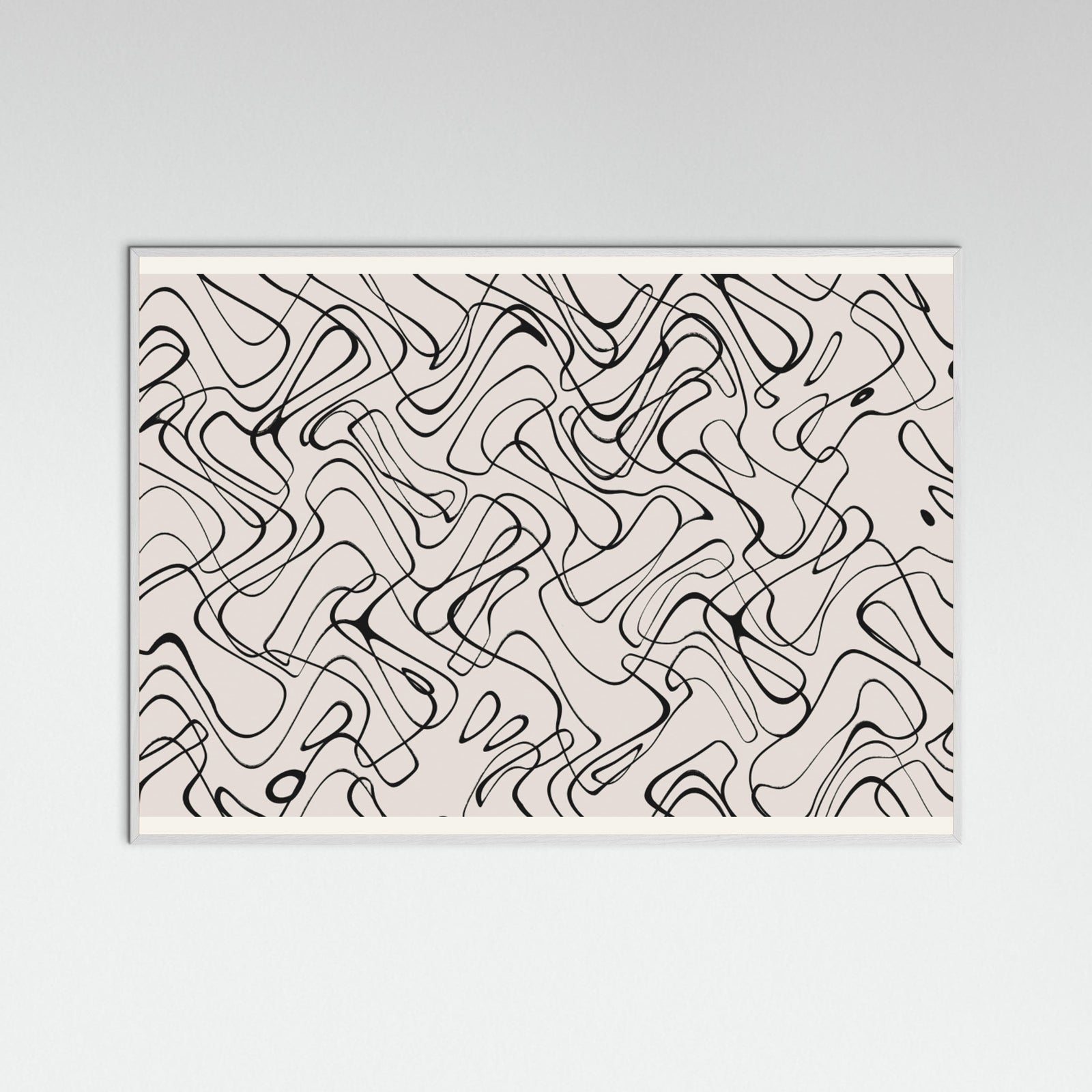 White Wood Thin Shakey Lines Poster