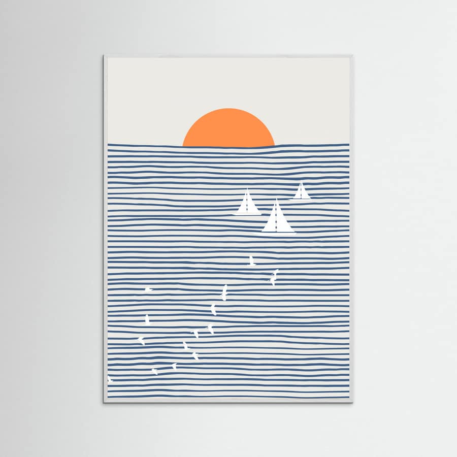 Three White Sails Poster – poster and art print