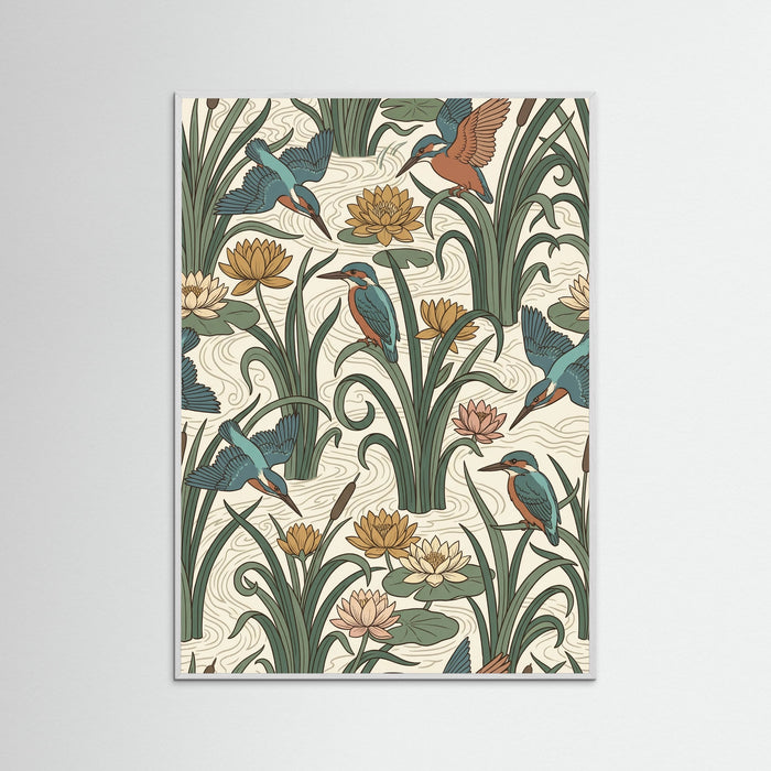 White Wood Trellis Rose Birds