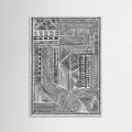 White Wood Tribal Abstract Poster