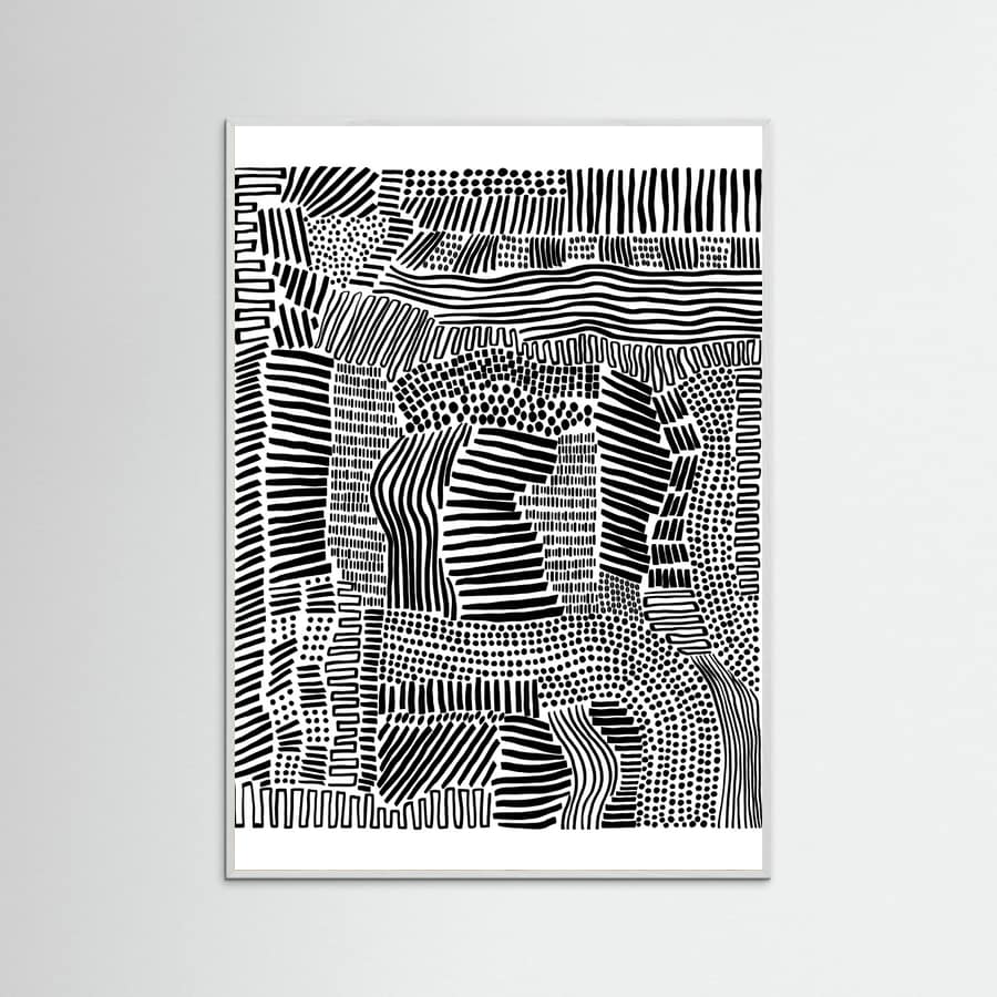 White Wood Tribal Art Poster
