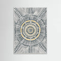 White Wood Tribal Sun Poster