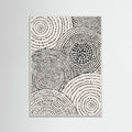 White Wood Tribal Tapestry - Circles Poster