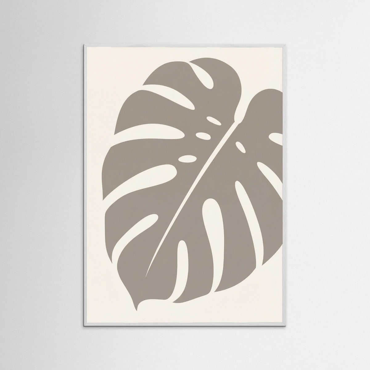 White Wood Tropical Frond