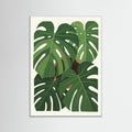 White Wood Tropical Fronds