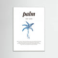 Tropical Palm Tree Poster | Aesthetic Blue Decor with Modern Coastal Style – plakat og kunsttryk