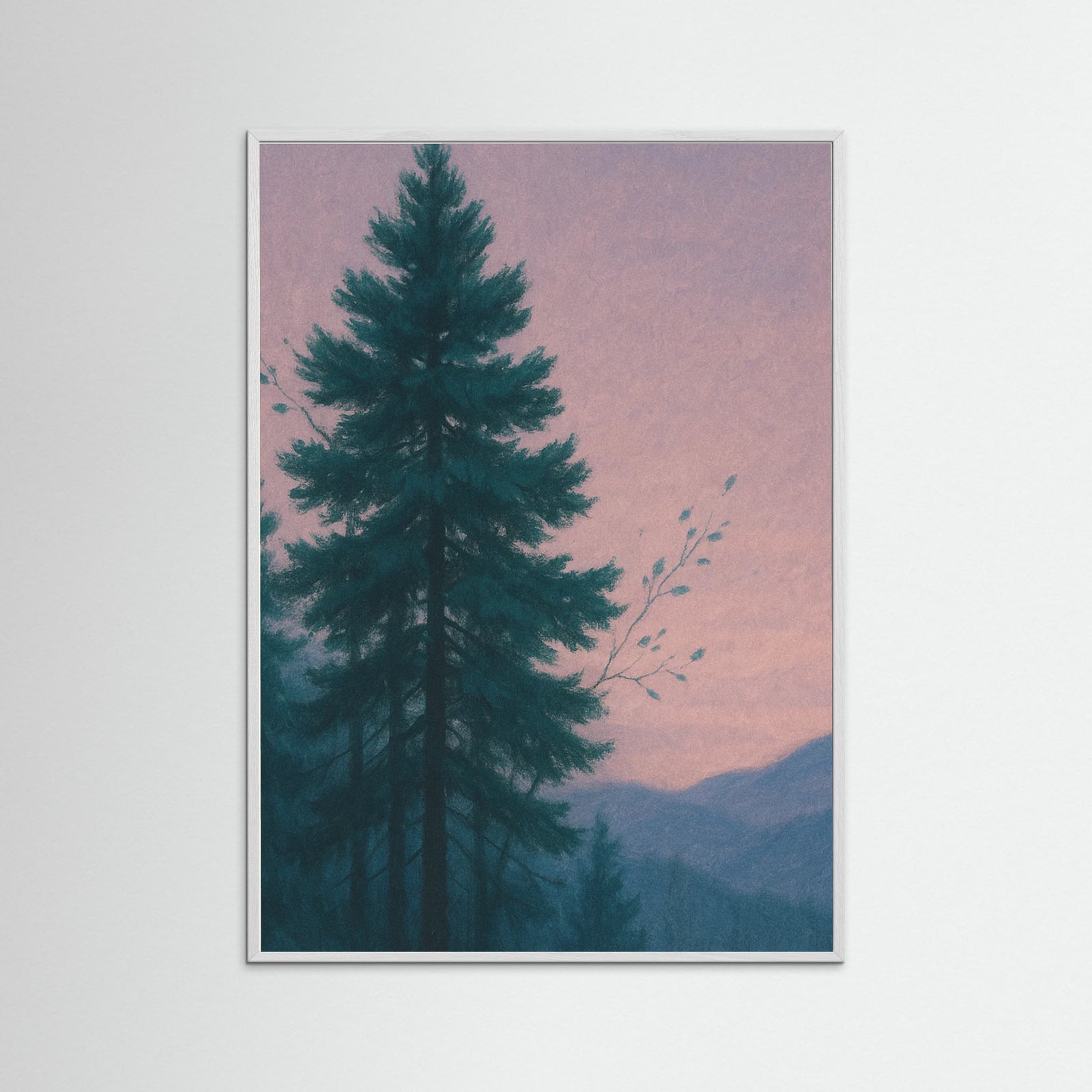 White Wood Twilight Pines