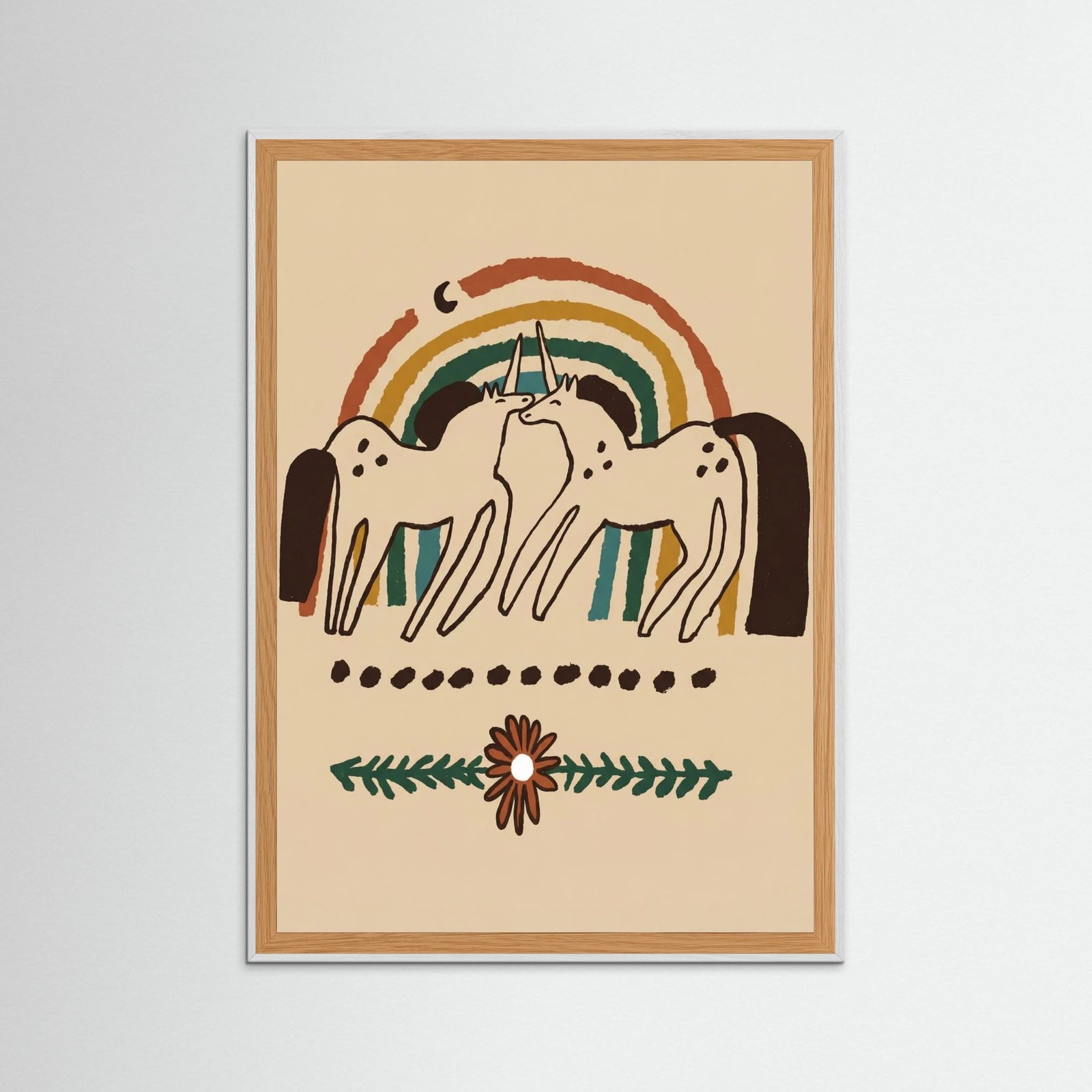 White Wood Unicorn Rainbow Bond