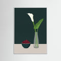 White Wood Vase and Citrus