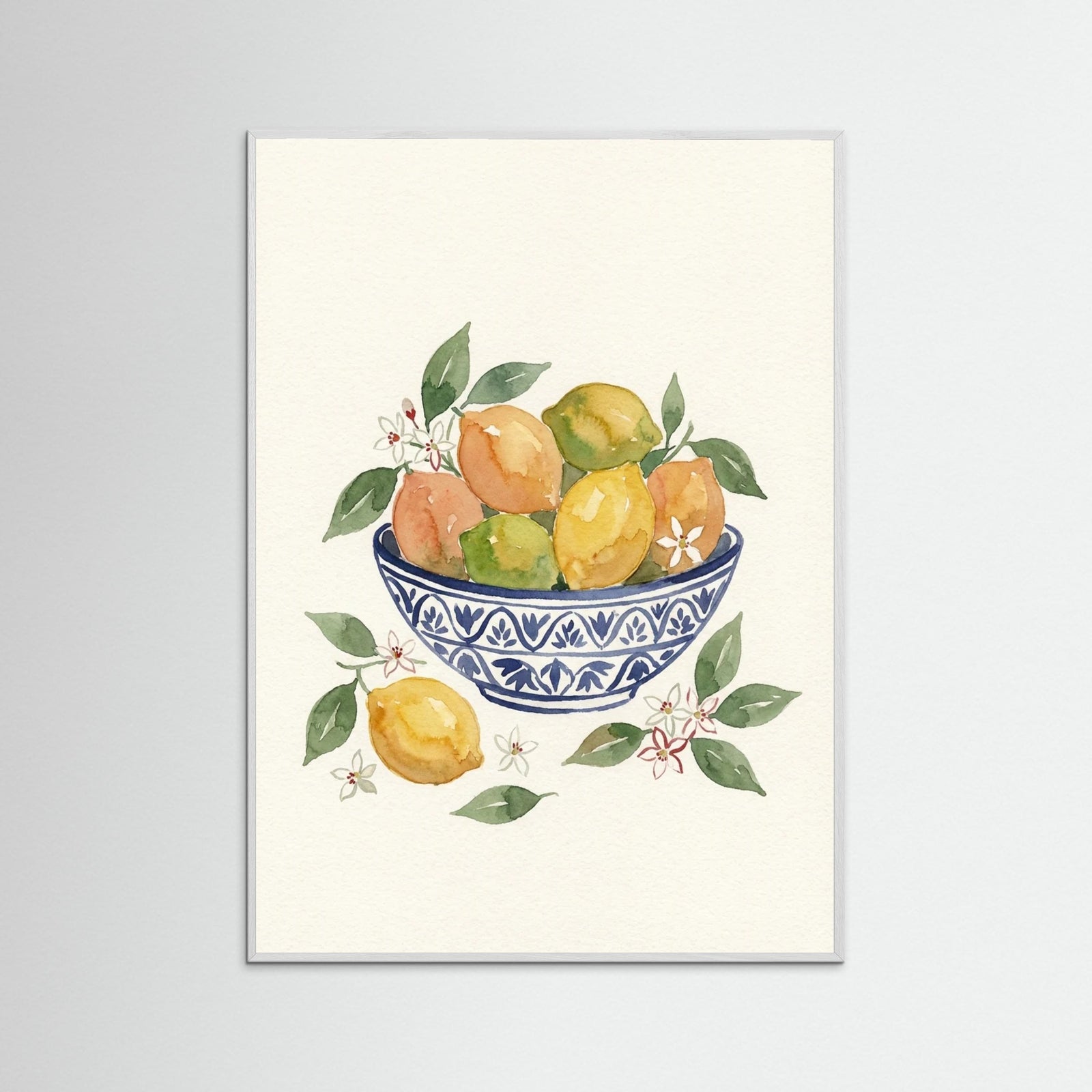 White Wood Vase of Blooms