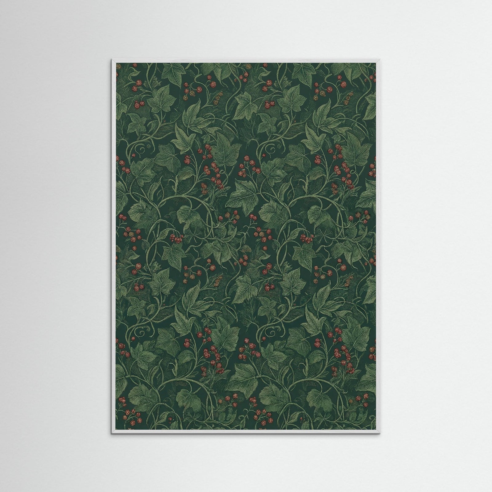 White Wood Verdant Floral Tapestry