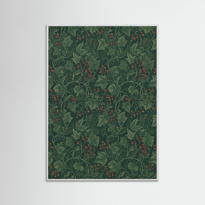 White Wood Verdant Floral Tapestry