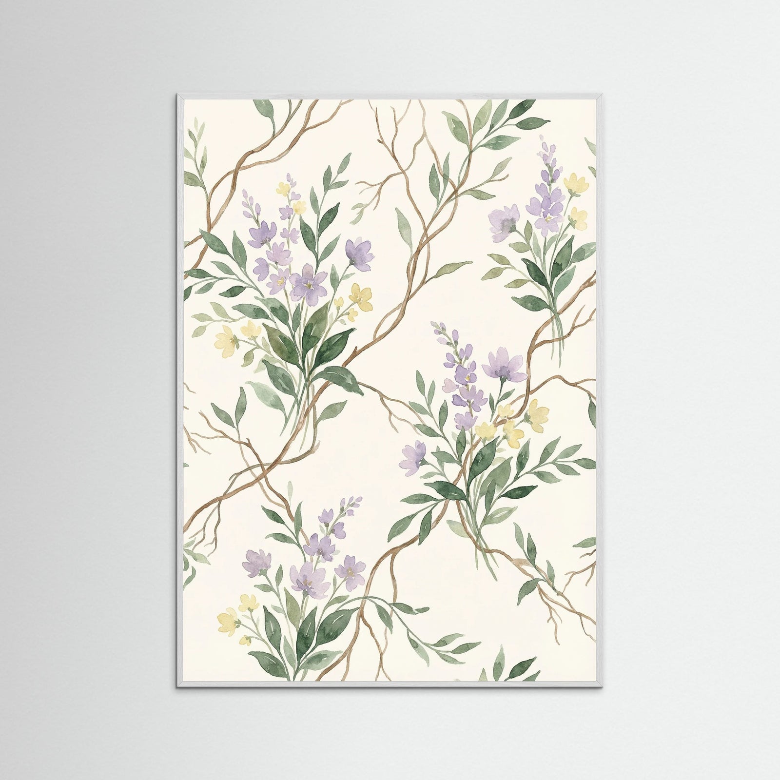 White Wood Verdant Vines