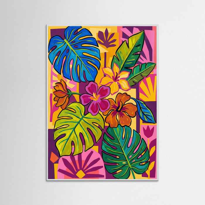 White Wood Vibrant Abstract Portrait Orange