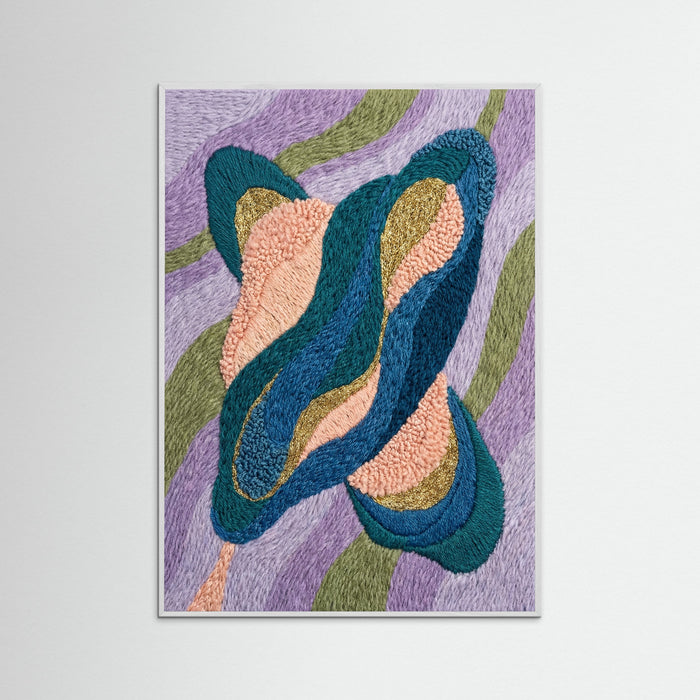 White Wood Vibrant Abstract Stitch