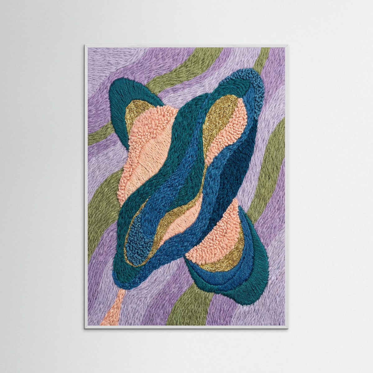 White Wood Vibrant Abstract Stitch