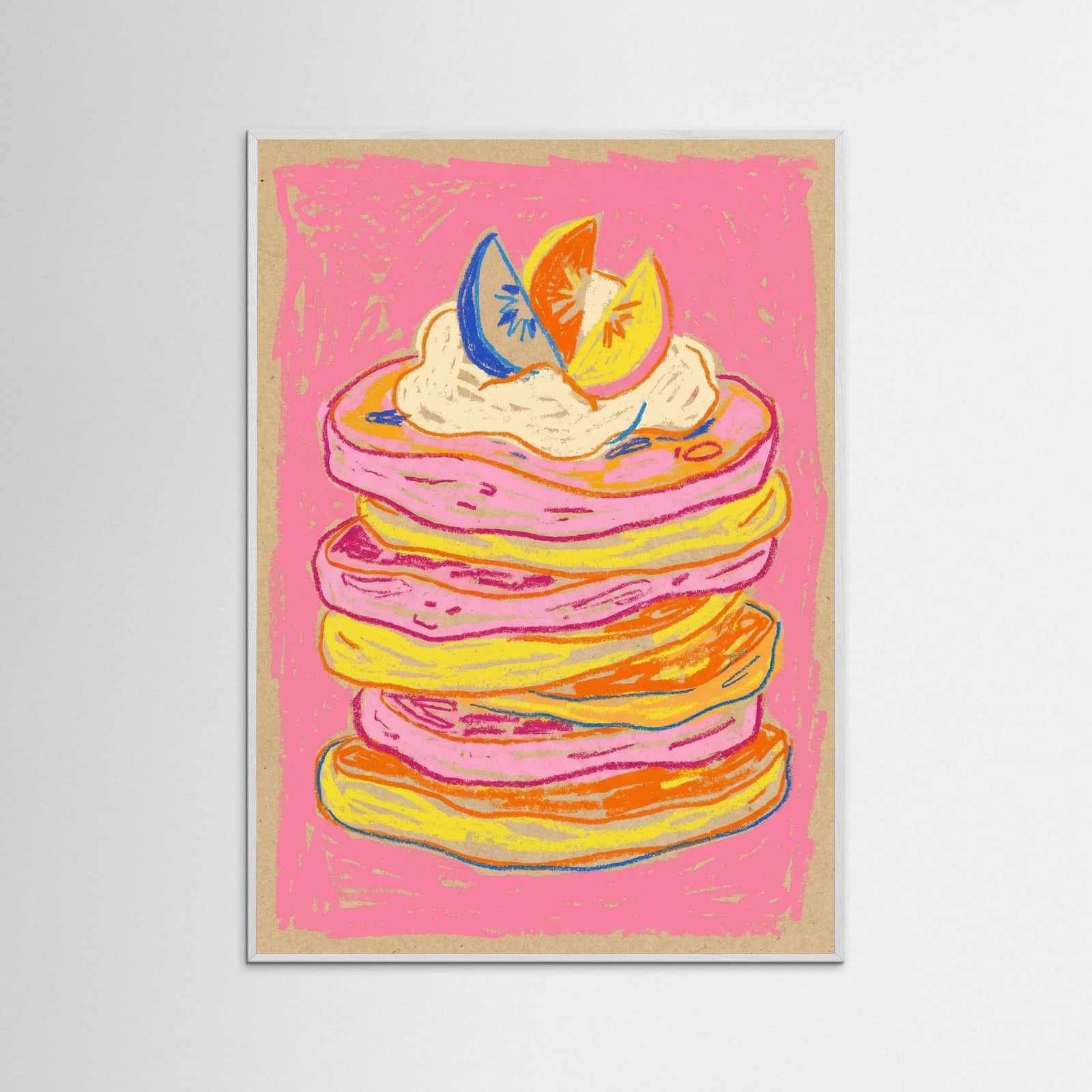 White Wood Vibrant Fruit Bowl