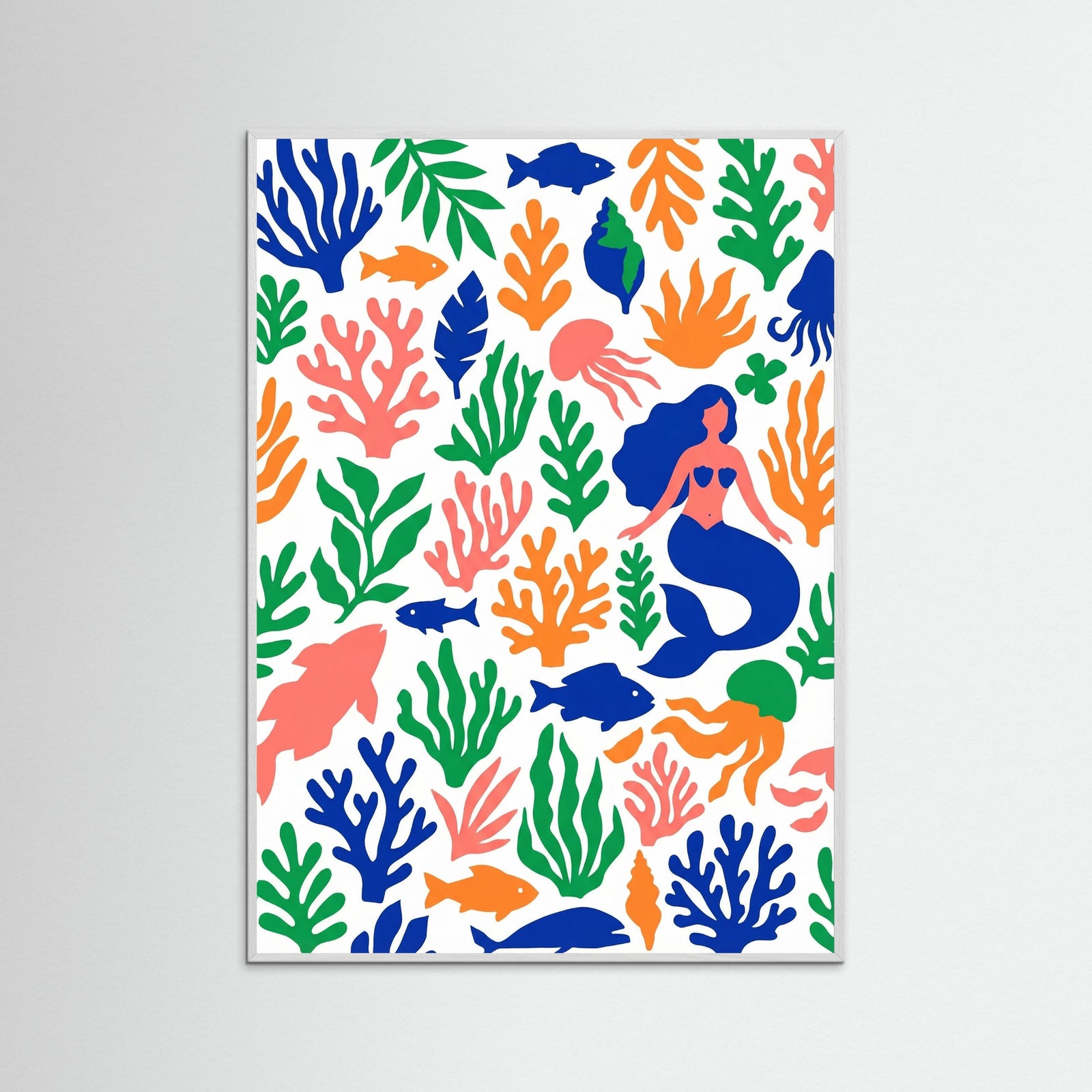 White Wood Vibrant Leaf Symphony