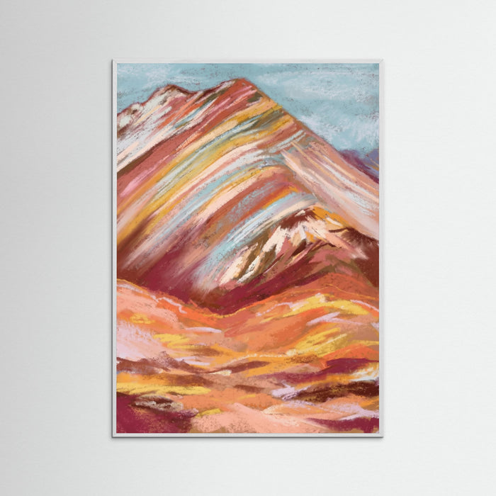 White Wood Vibrant Mountain Layers