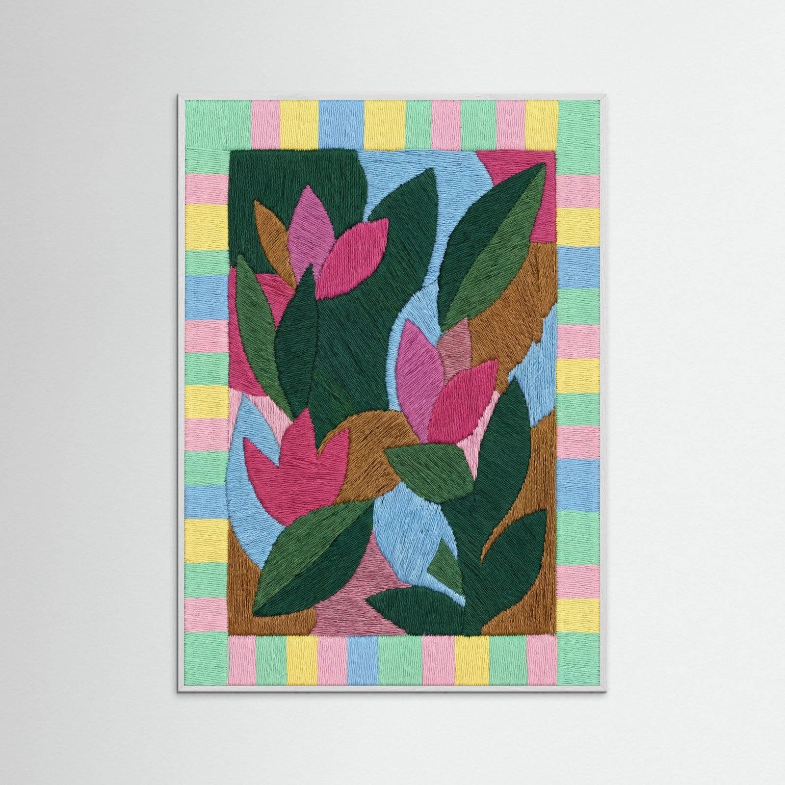 White Wood Vibrant Patchwork Study